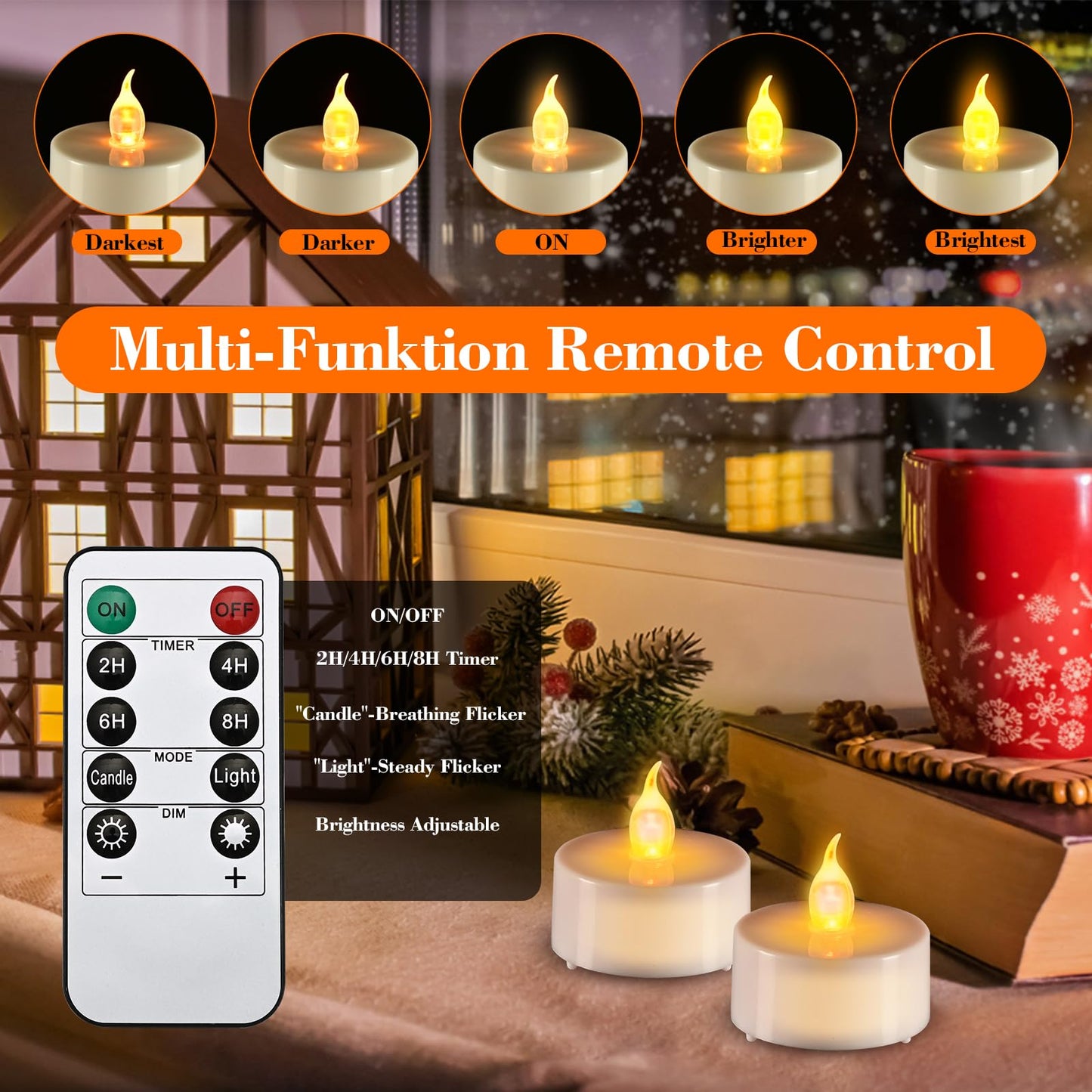 LED Tea Lights Candles 12 Pack Flameless Candles, Realistic Battery Operated Candles for Home Decoration, Flickering Bright Votive Candles with Warm Yellow Light for Party, Wedding, Valentine's Day