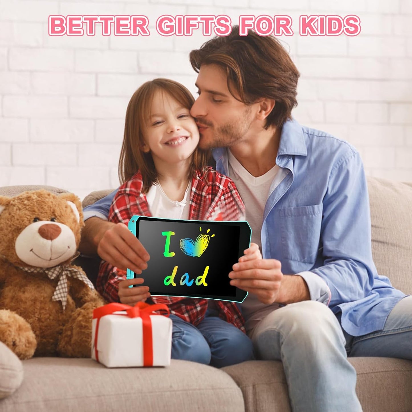2 Pack LCD Writing Tablet, 10 inch Reusable Drawing Pad for Kids, Colourful Screen Drawing Tablet Doodle Board w/ Stylus Pen, Toy for 3 4 5 6 7 8 Years Old, Gifts for Kids and Adults, Pink & Blue