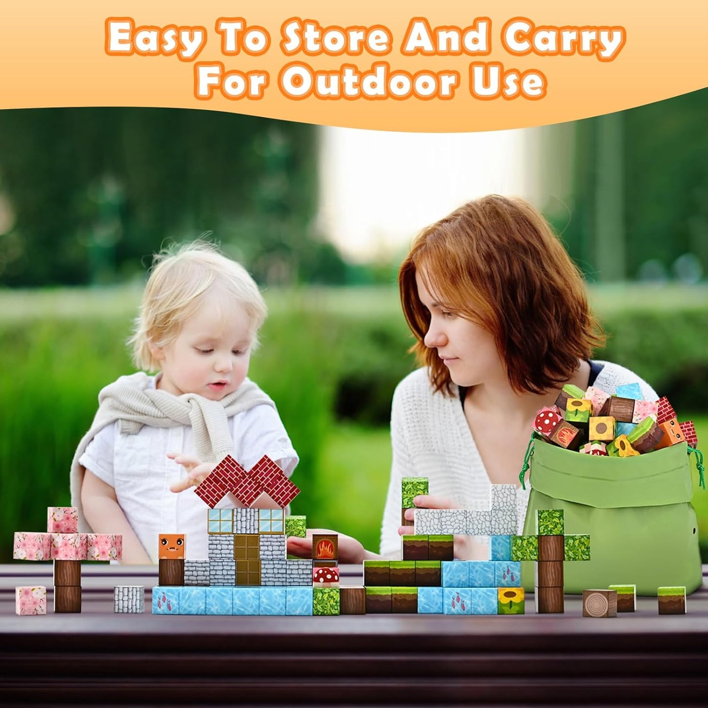 100PCS Magnetic Blocks Building Cubes for Boys & Girls Age 3-5 6-8, Sensory Toys for Toddler Boy Girl, Fidget Cubes Construction Magnetic Kids Toys Gifts for Halloween, Christmas, Birthday