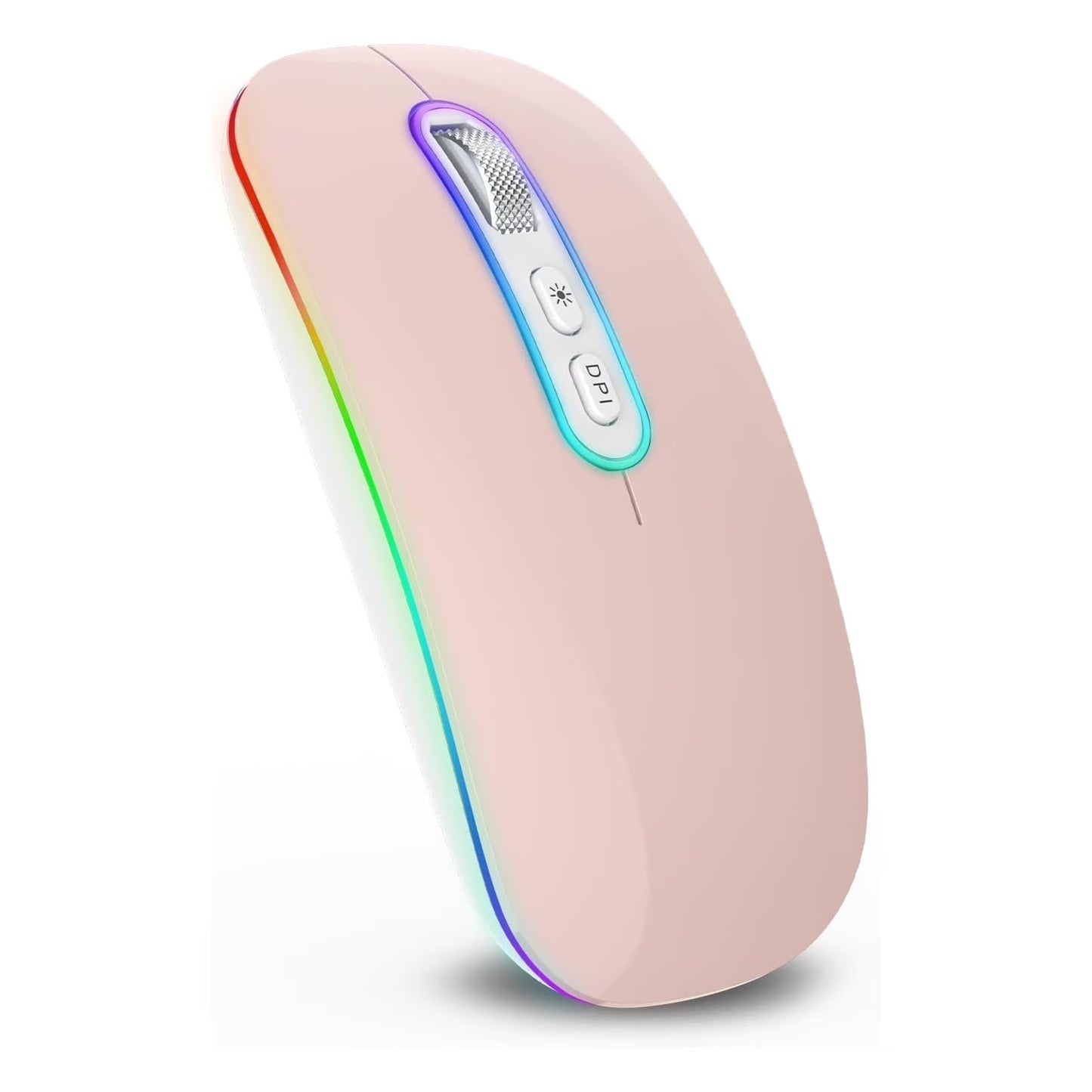Cimetech Wireless Bluetooth Mouse, Slim Rechargeable Mac Mouse, Computer Mice with Dual Mode (Bluetooth 5.1 and 2.4G) (Silver)