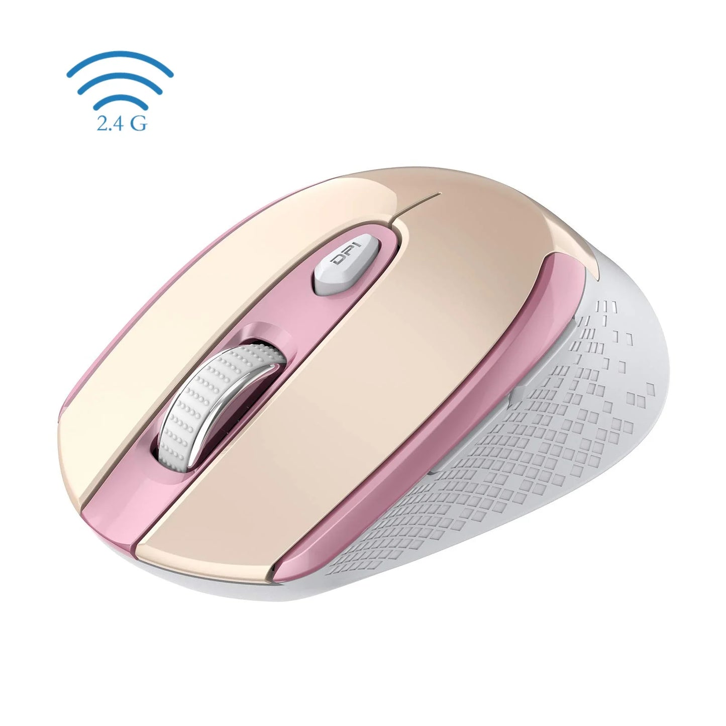 Wireless Mouse, 2.4G Wireless Ergonomic Optical Mouse, Cimetech Slim Silent Mouse with USB Receiver and 3 Adjustable DPI Cordless Computer Mouse for Laptop, Desktop, MacBook ,PC and Home Office-Pink
