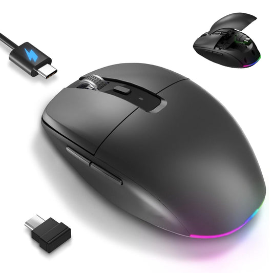 RaceGT USB C Wireless Mouse, 2.4G Rechargeable Portable Silent Mouse, RGB Lighting Type C Receiver Wireless Mice, Slim Travel Mouse for MacBook Air, Laptop, MacBook, Chromebook, Android, Windows, PC