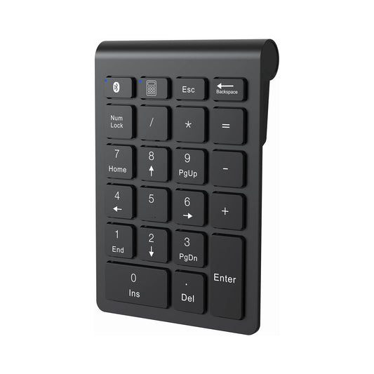 cimetech Bluetooth Numpad Wireless Number Pad with 22 Keys 10 Multifunctional Keys Multimedia Keys, Portable Mini Financial Accounting Wireless Numeric Pad for Windows/Laptop/Desktop/Notebook (Black)