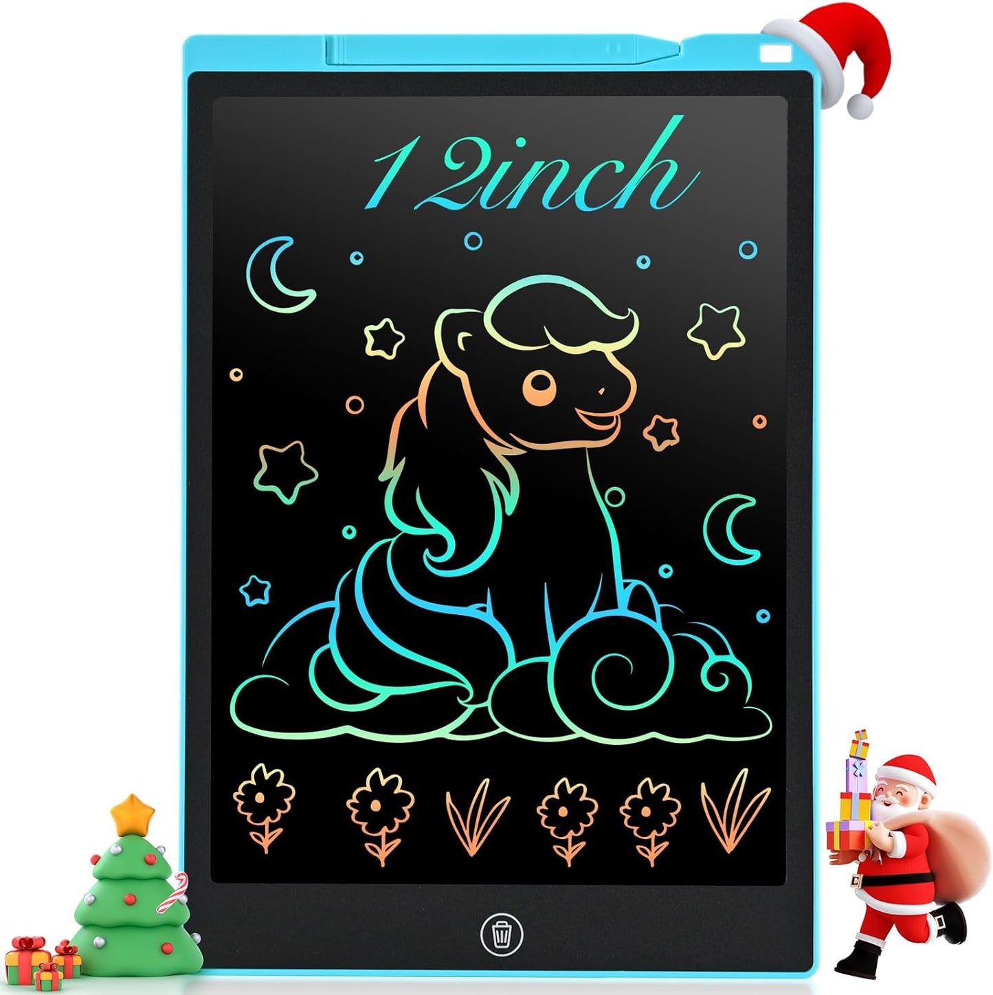 12 inch LCD Drawing Tablet, Cimetech LCD Writing Tablet, Electronic Digital Writing &Colorful Screen Doodle Board Gift for Kids and Adults at Home,School and Office (Blue)