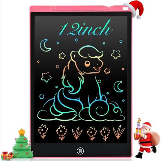 Cimetech LCD Writing Tablet, 12 inch Reusable Drawing Pad for Kids, Colorful Screen Drawing Tablet Doodle Board w/ Stylus Pen, Toy for 3 4 5 6 7 8 Years Old Kids, Gifts for Kids and Adults, Pink