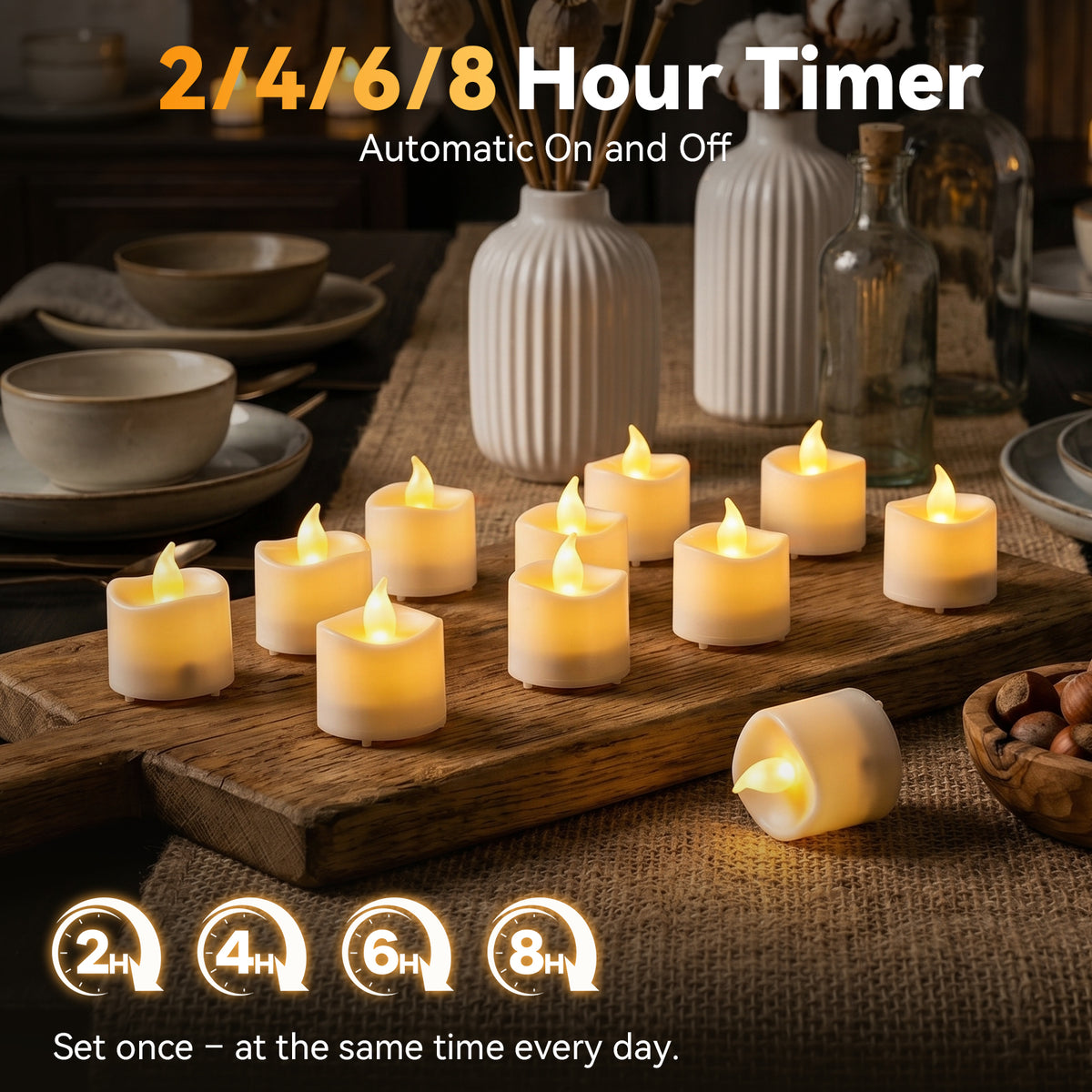 12PCS LED Rechargeable Tealight Candles with Remote Timer, Battery Operated Flameless Tea Light Candle, Fake Flickering Votive Candles for Home Centerpiece Table,Anniversary, Halloween, Ramadan Decor