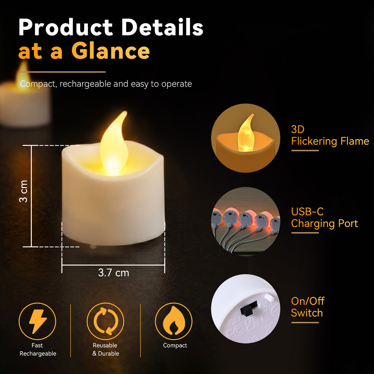 12PCS LED Rechargeable Tealight Candles with Remote Timer, Battery Operated Flameless Tea Light Candle, Fake Flickering Votive Candles for Home Centerpiece Table,Anniversary, Halloween, Ramadan Decor
