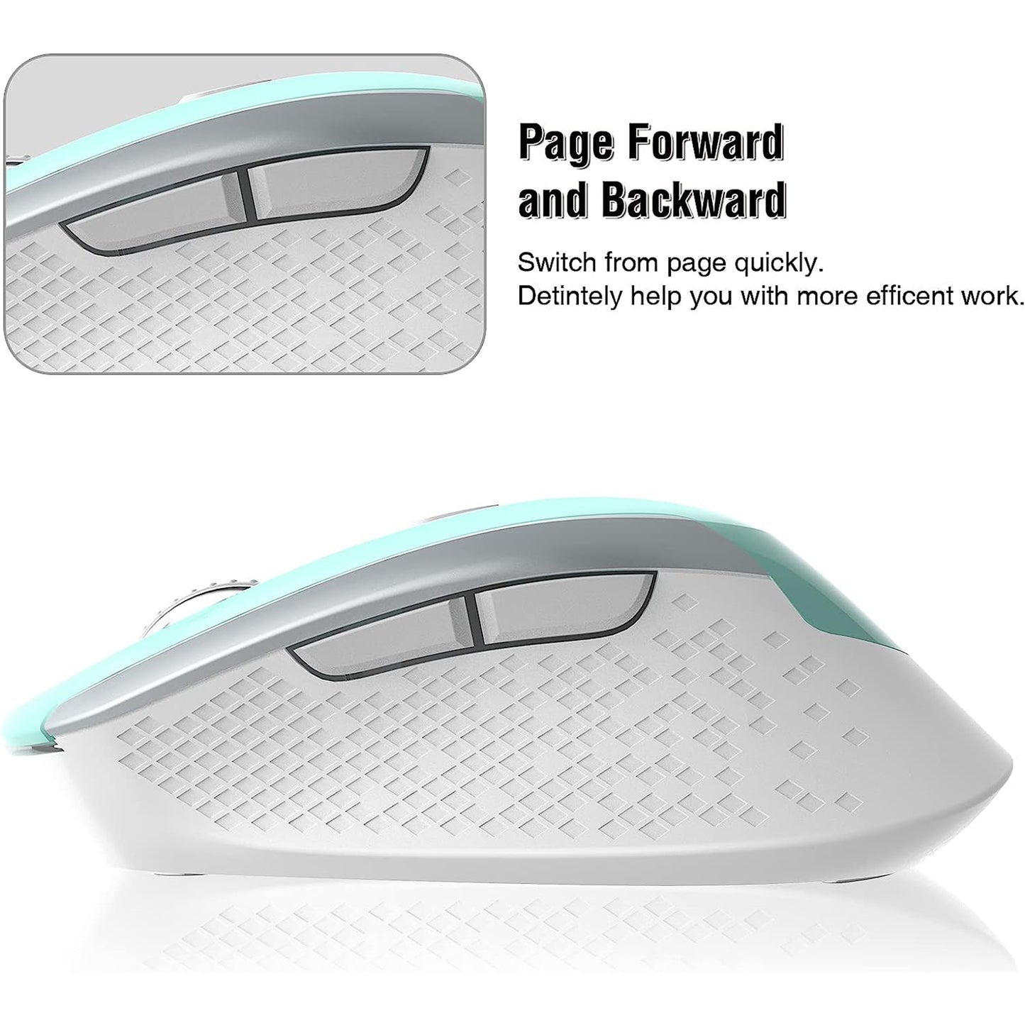 Computer Mouse Wireless, RaceGT 2.4G Ergonomic Optical Mouse, Computer Mouse for Laptop, PC, Computer, Chromebook, Notebook, Auto-sleep Mode, USB Receiver, 6 Buttons, 3 Adjustment DPI, Blue