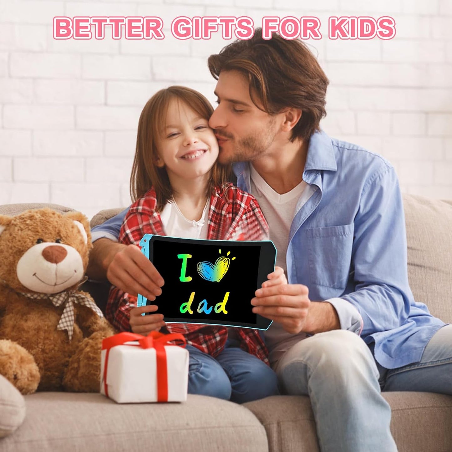 2 Pack LCD Writing Tablet, 8.5 inch Reusable Drawing Pad for Kids, Colourful Screen Drawing Tablet Doodle Board w/ Stylus Pen, Toy for 3 4 5 6 7 8 Years Old Kids, Gifts for Kids and Adults